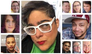 A collage of the faces of trans and nonbinary Unitarian Universalists who contributed essays to UU World.