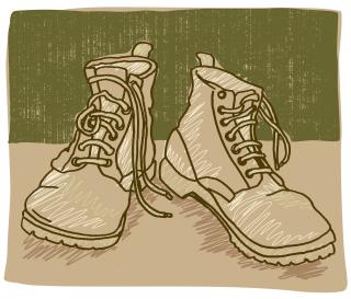 drawing of boots