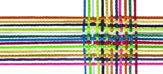 Stock photo of multi colored woven string